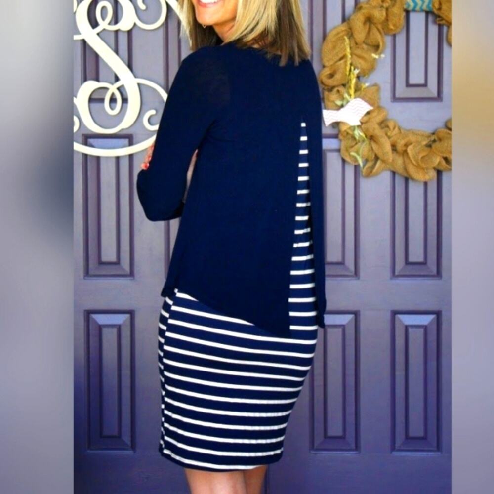 Hailey 23 Navy Joel Popover Dress SZ M NWT